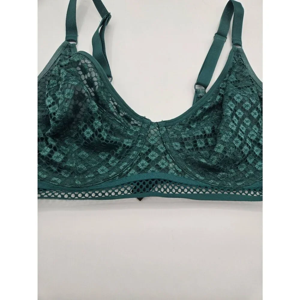 Adore Me Tatum Green Bra Size 38DD Unlined Full